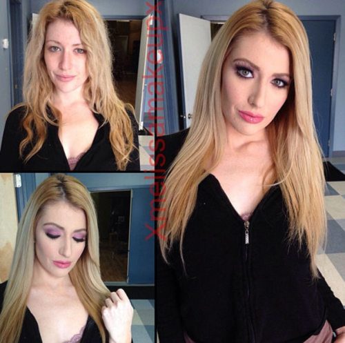 Porno žvaigždės su ir be makiažo
