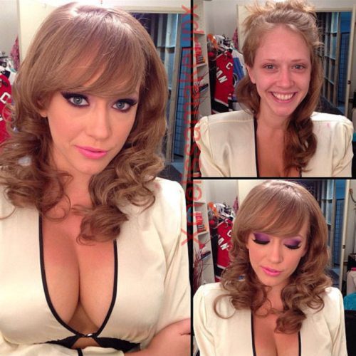 Porno žvaigždės su ir be makiažo